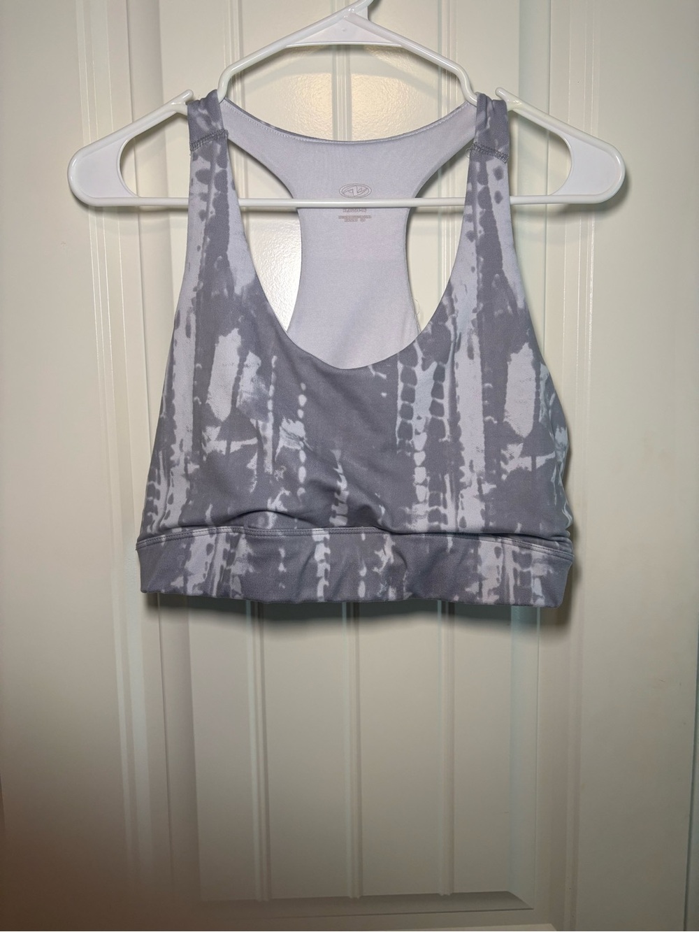 Athletic Works Grey Tie-Dye Racerback Sports Bra